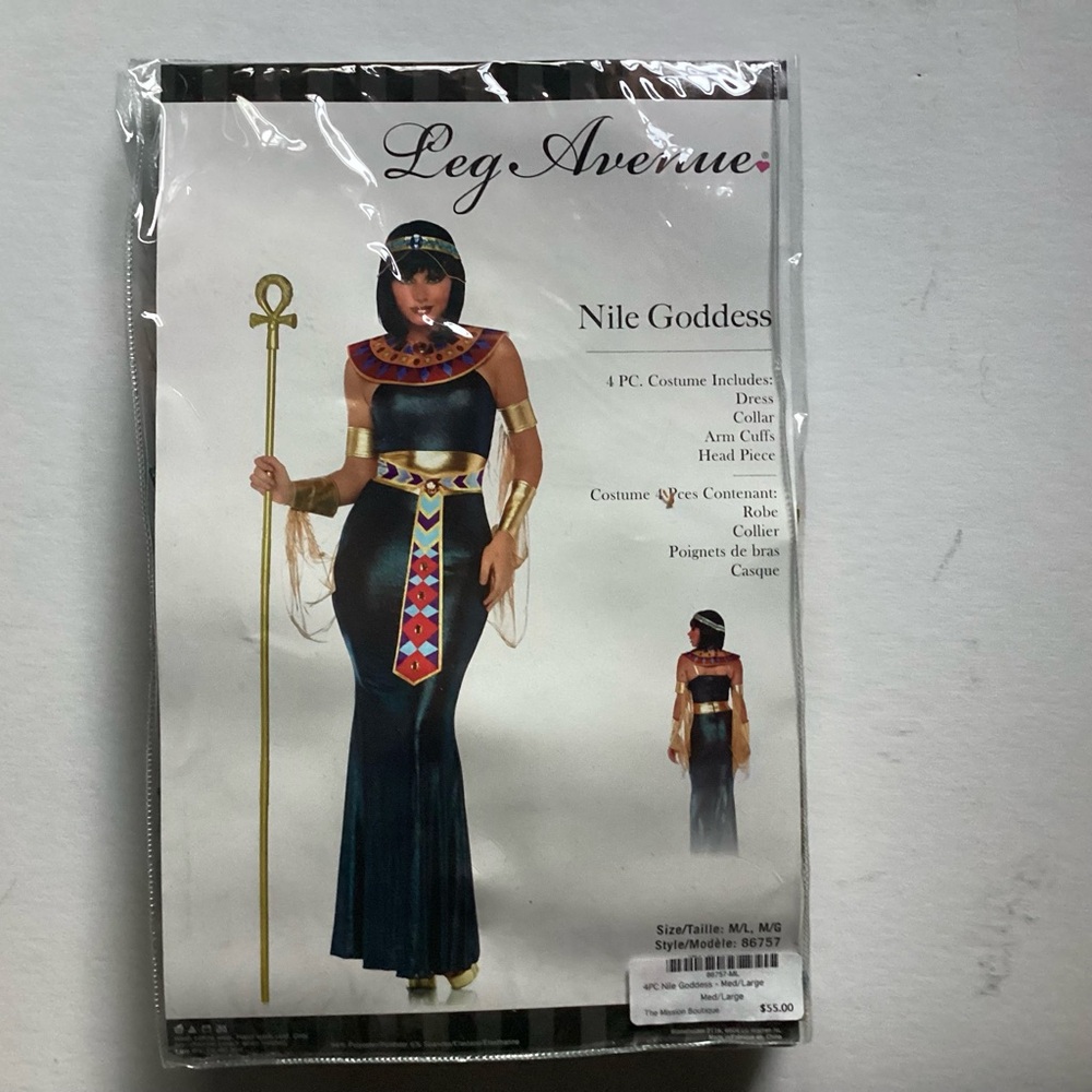 Leg Avenue 4 Piece Nile Goddess Costume - Halloween BRAND NEW!!  Sz. M/L